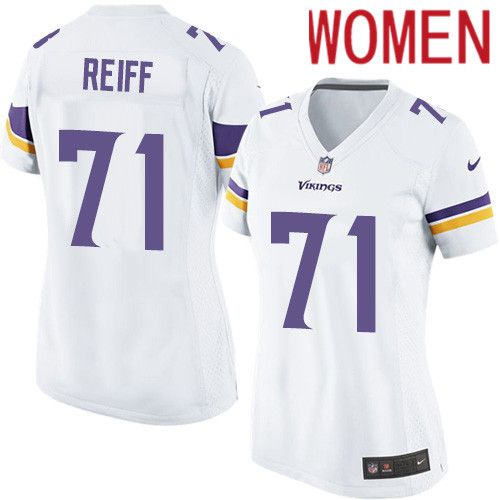 Women Minnesota Vikings #71 Riley Reiff Nike White Player Game NFL Jersey->women nfl jersey->Women Jersey